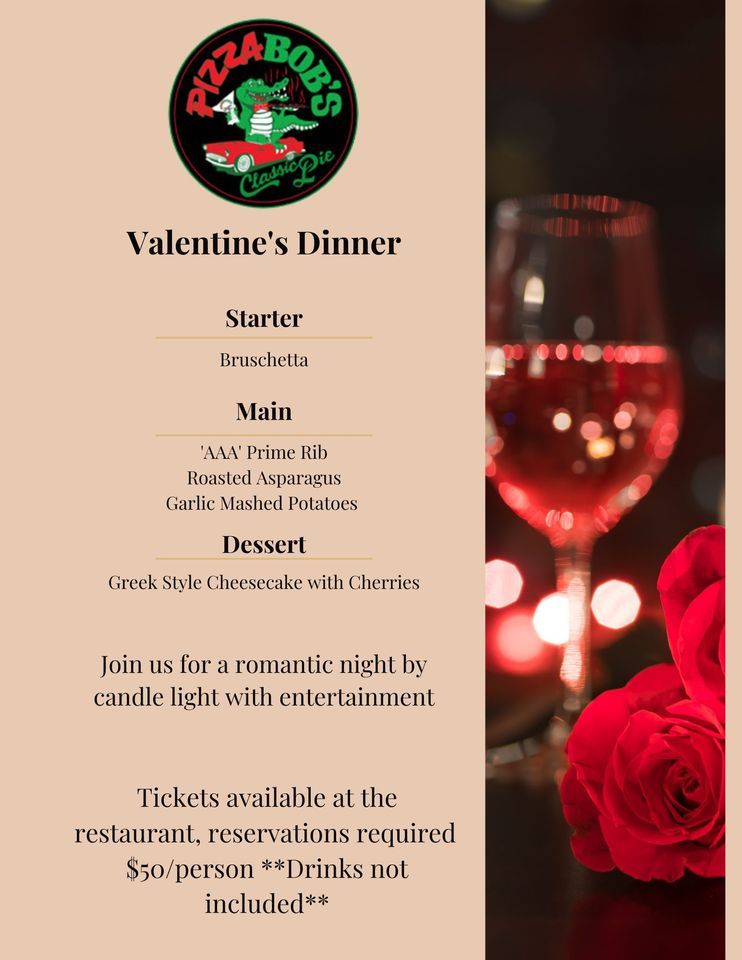 Valentines day set menu Valentines Dinner @ Pizza Bobs, Pizza Bob's Classic Pie, Calgary