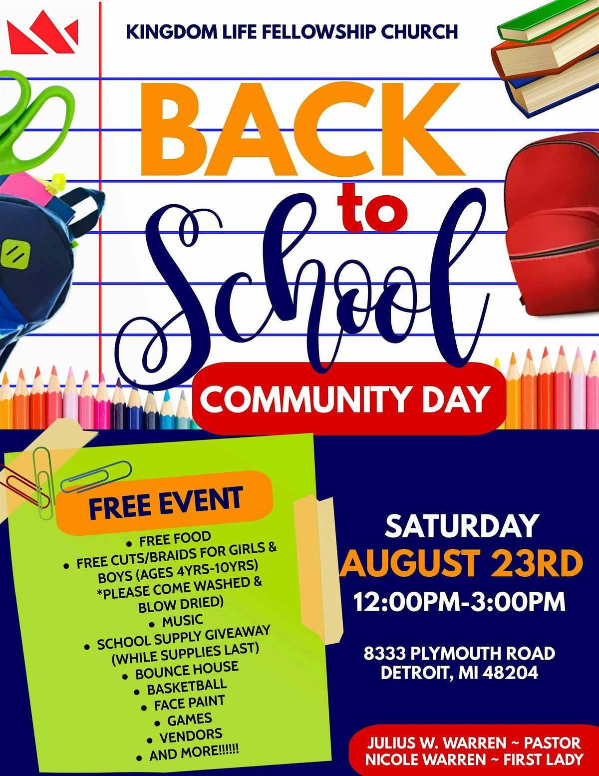 Back to School Community Day, 23 August | Event in Detroit | AllEvents