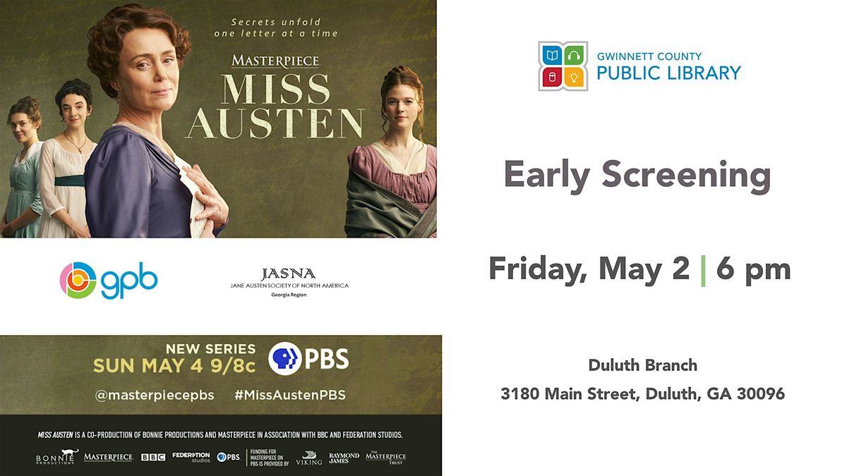 Miss Austen Screening, 2 May | Event in Duluth | AllEvents