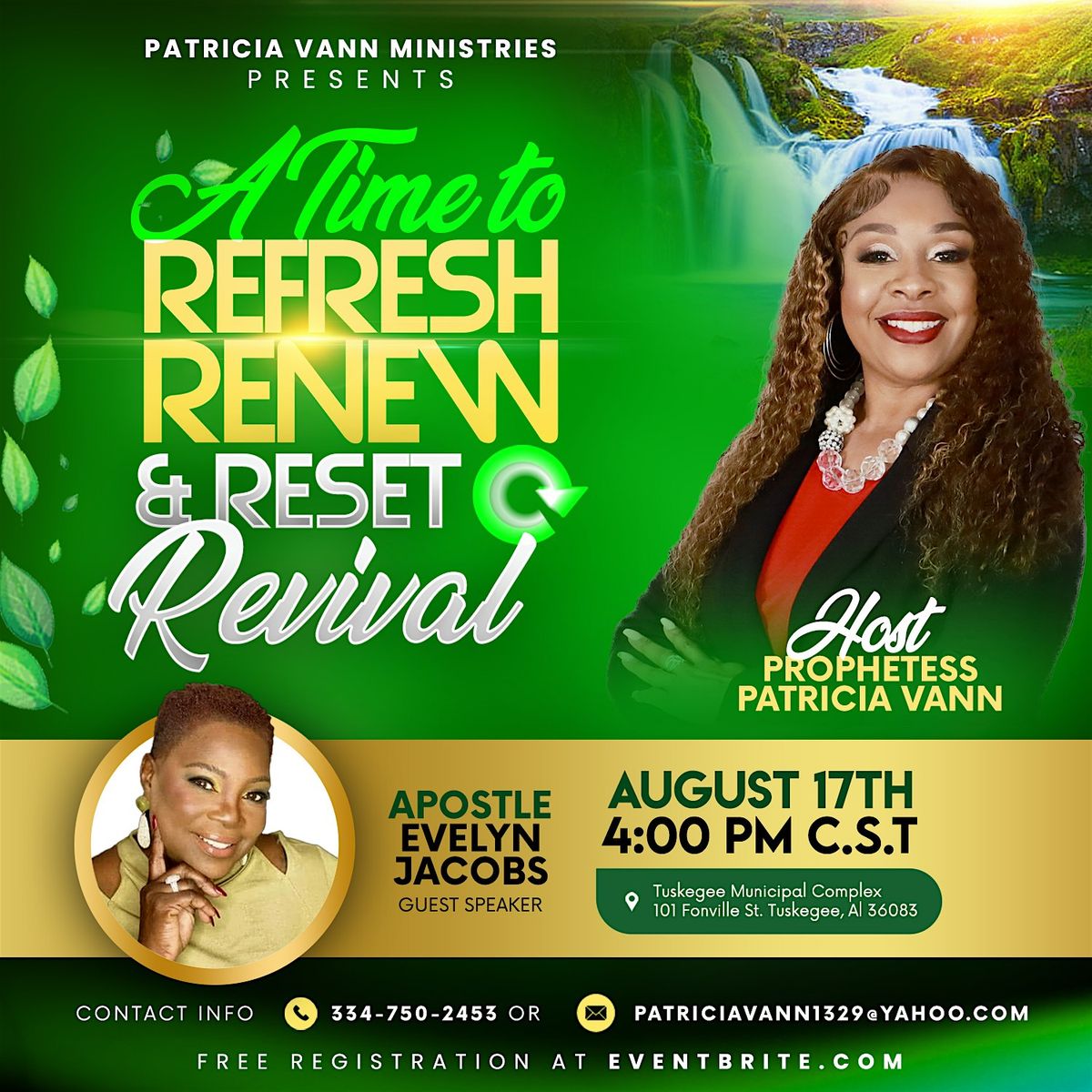 A Time to Refresh, Renew and Reset Revival, 17 August | Event in Tuskegee | AllEvents