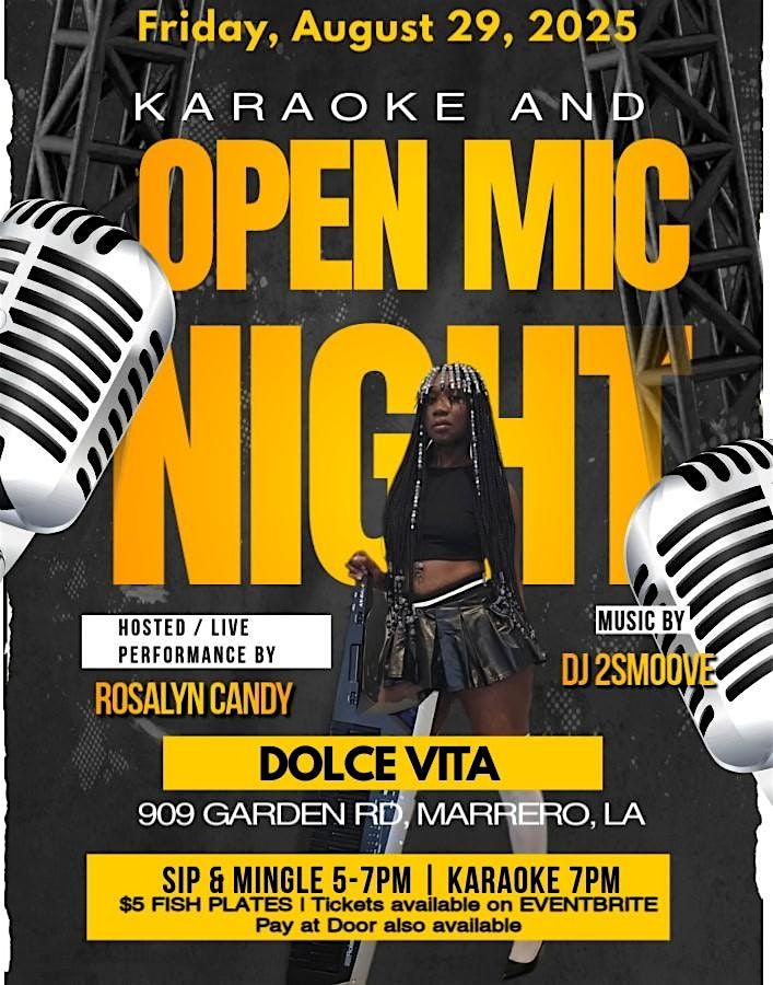 DOLCE VITA KAROAKE AND OPEN MIC NIGHT, 29 August | Event in MARRERO | AllEvents