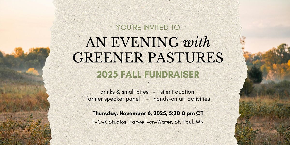 An Evening with Greener Pastures- 2025 Fall Fundraiser, St. Paul, MN, 6 November | Event in Saint Paul | AllEvents