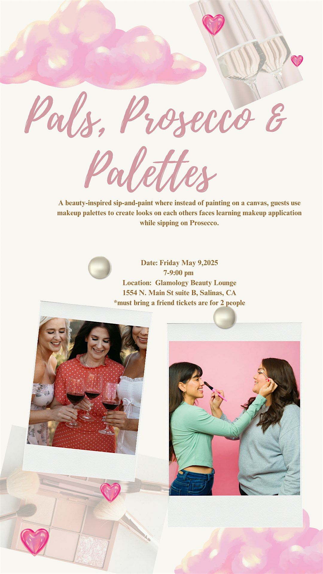 Pals, Prosecco, and Pallettes, 9 May | Event in Salinas | AllEvents