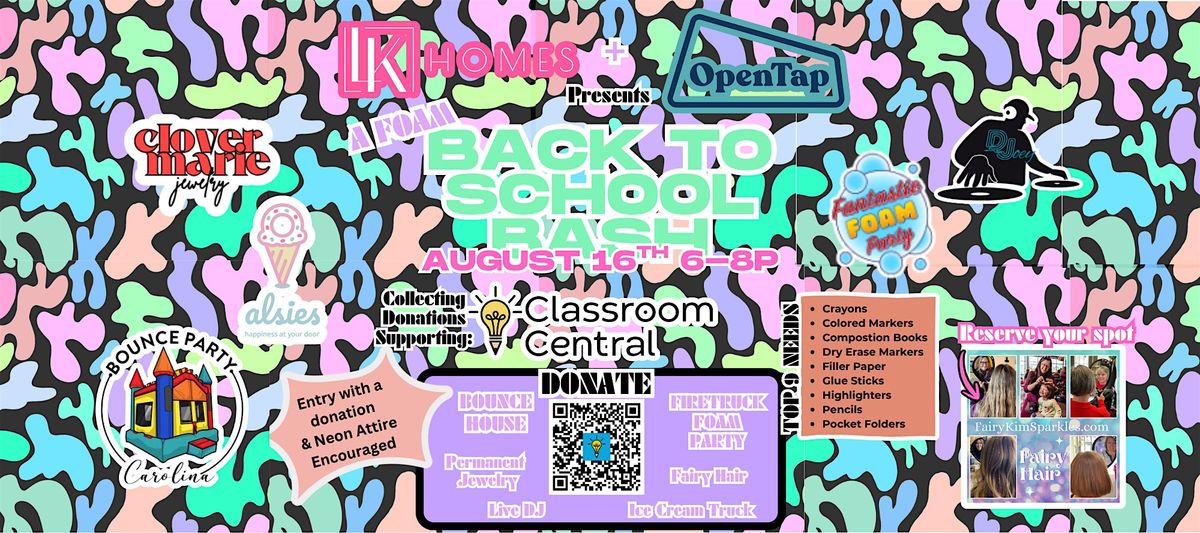 Foam Back to School Bash, 16 August | Event in Charlotte | AllEvents