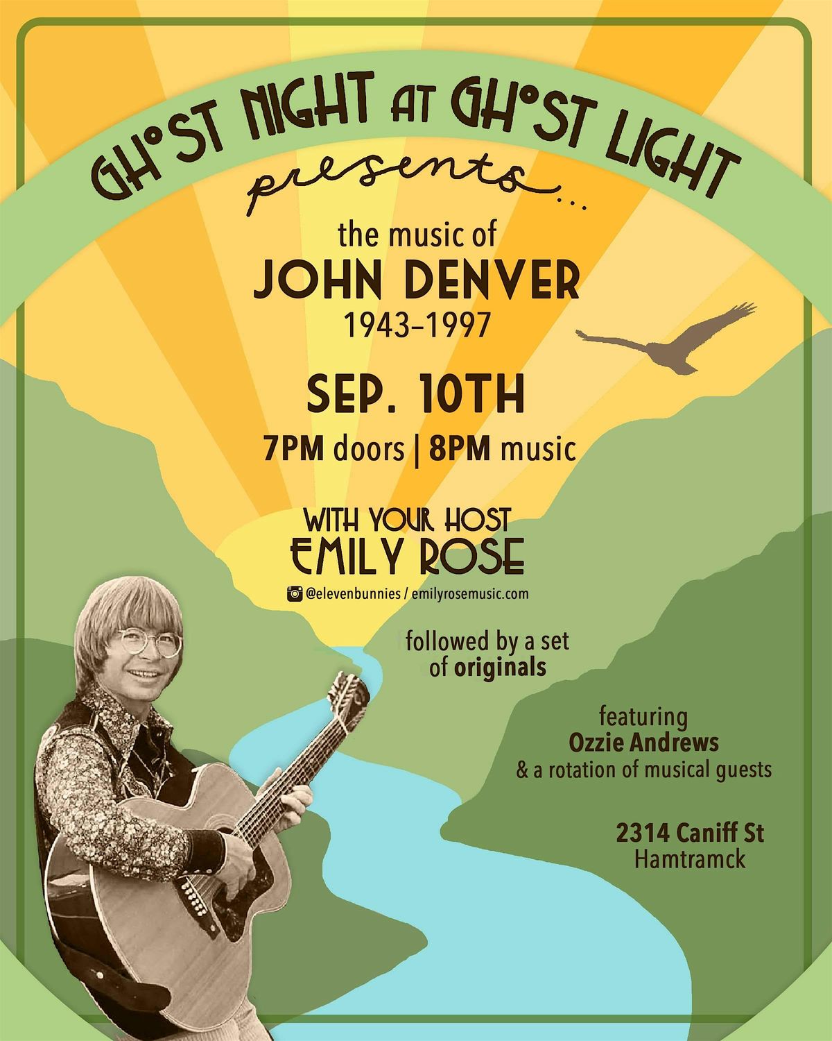 Ghost Night Presents: The Music Of John Denver, 10 September | Event in Hamtramck | AllEvents