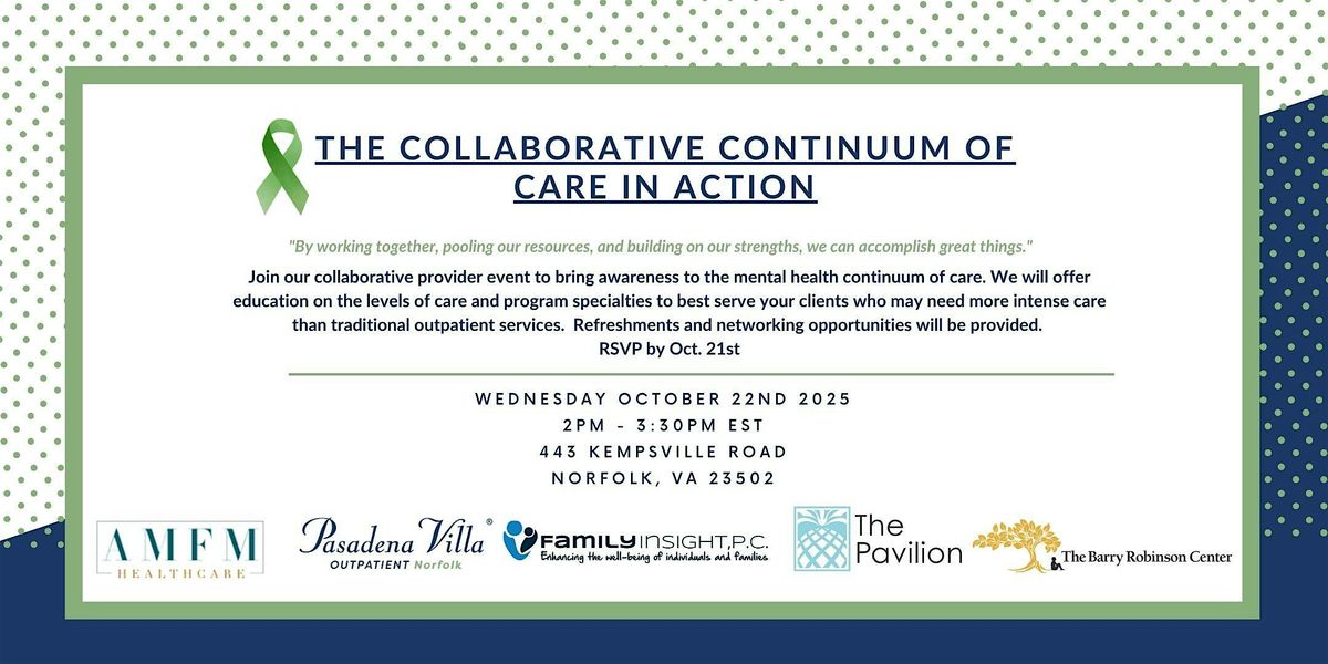 The Collaborative Continuum of Care In Action, 22 October | Event in Norfolk | AllEvents