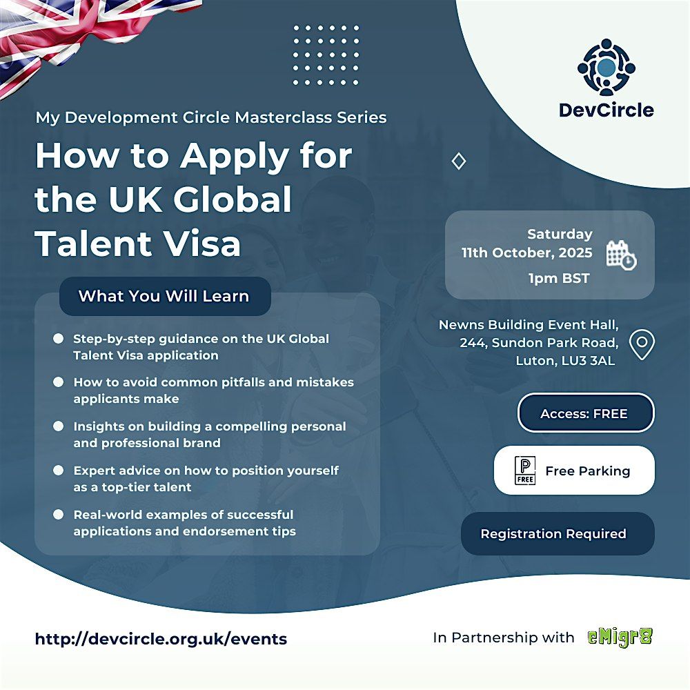 How to Apply for the UK Global Talent Visa, 11 October | Event in Luton | AllEvents