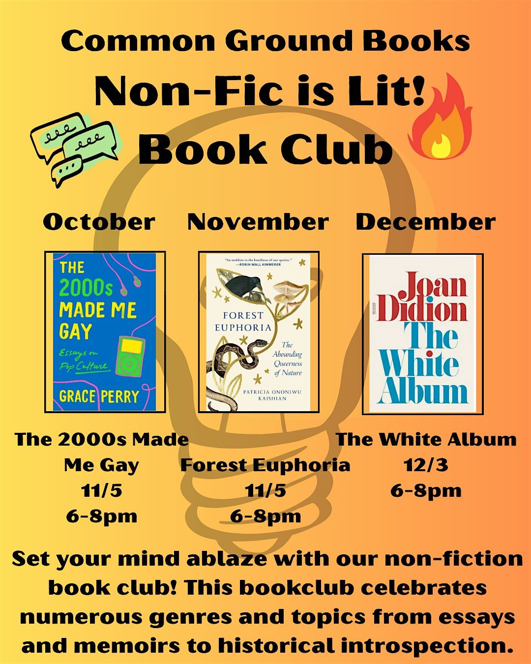 CGB Non-Fic is Lit! Book Club- October, 21 October | Event in Tallahassee | AllEvents