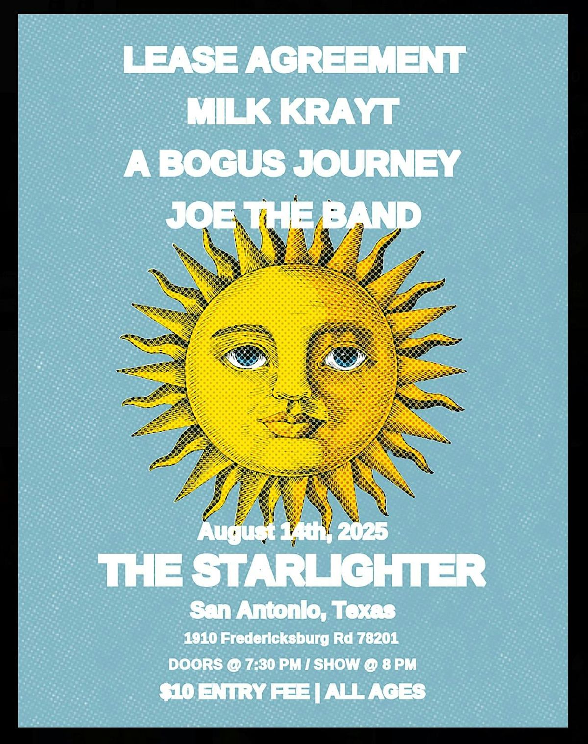Milk Krayt • Lease Agreement • A Bogus Journey • Joe The Band, 14 August | Event in San Antonio | AllEvents