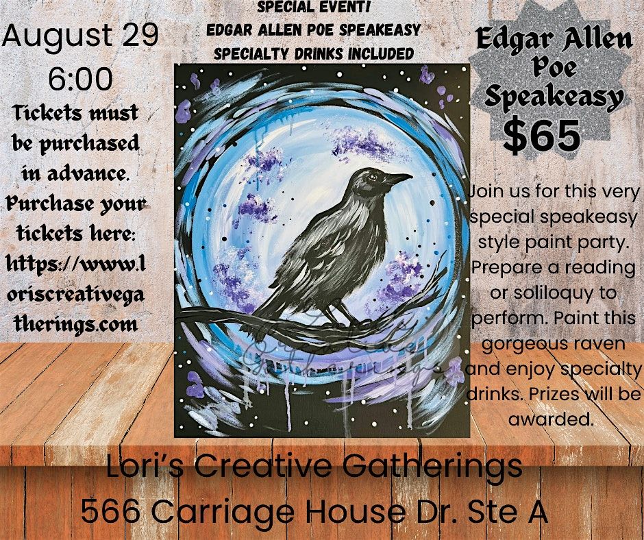 Sip & Sorrow: A Poe Speakeasy Paint Night, 29 August | Event in Jackson | AllEvents