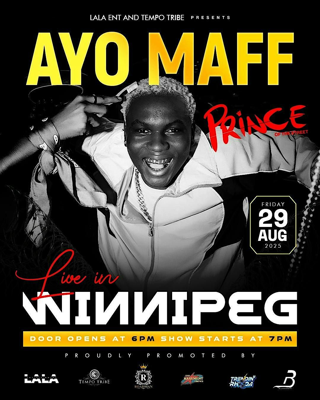 AYO MAFF LIVE IN WINNIPEG, 29 August | Event in Winnipeg | AllEvents