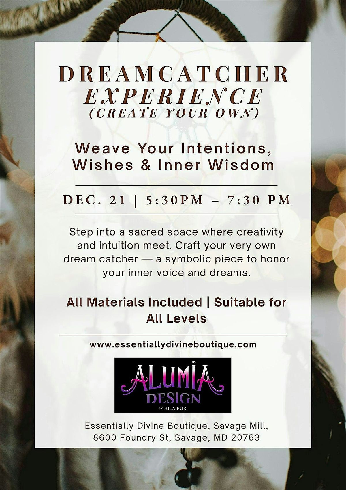 Weave Your Dreams: DIY Dreamcatcher Workshop - January, 3 January | Event in Savage | AllEvents