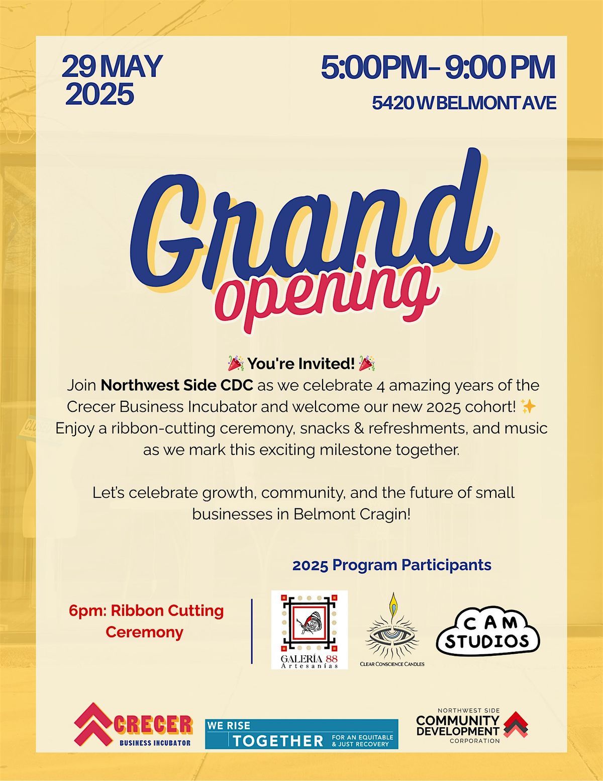 Crecer Business Incubator Grand Opening, 29 May | Event in Chicago | AllEvents