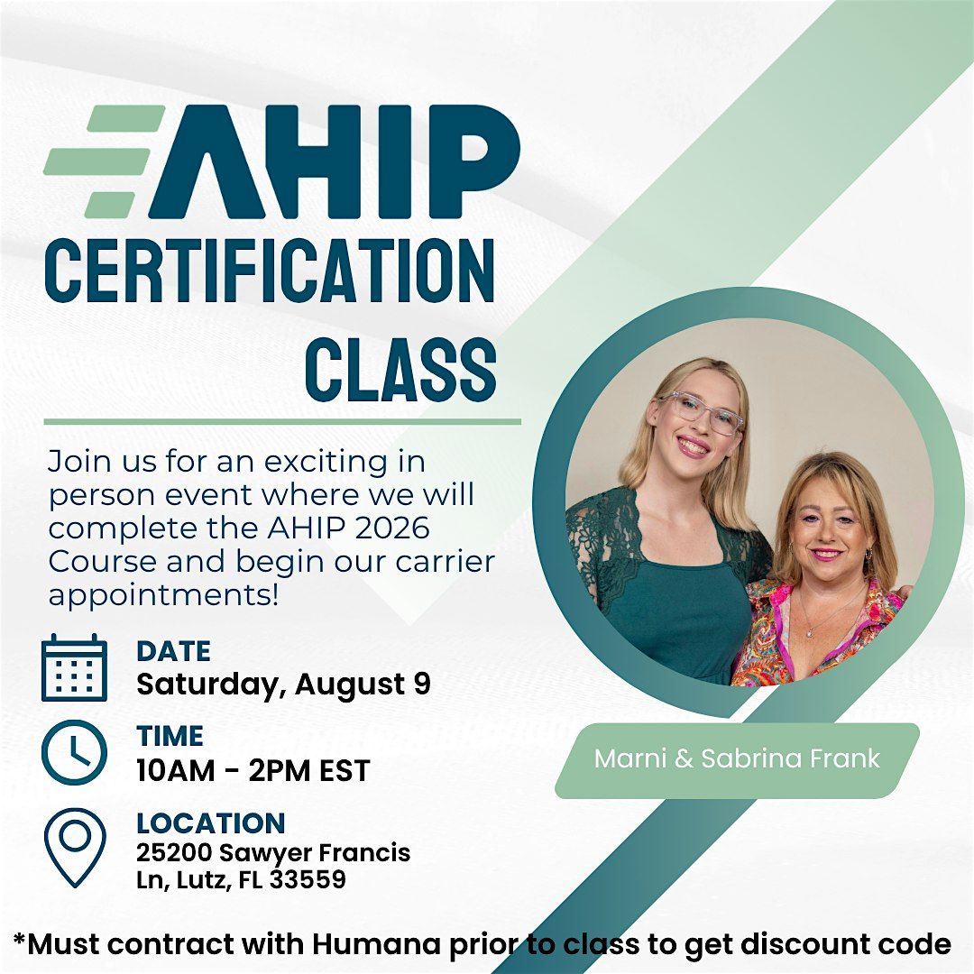 Ahip Certification Class, 9 August | Event in Lutz | AllEvents