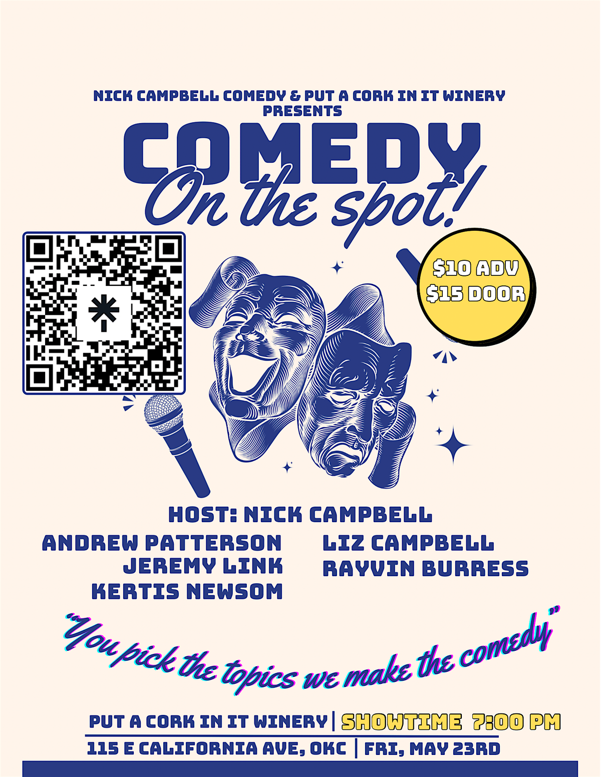 Put A Cork In It: Comedy On The Spot!, 23 May | Event in Oklahoma City | AllEvents