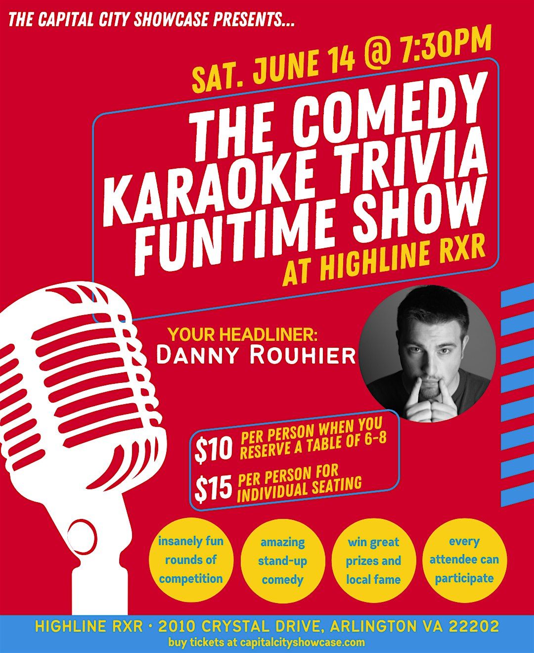 The Comedy Karaoke Trivia Funtime Show with Danny Rouhier, 14 June | Event in Arlington | AllEvents