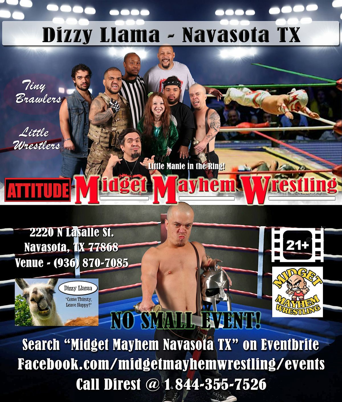 Midget Mayhem Wrestling with Attitude Goes Wild! Navasota TX (21+), 27 September | Event in Navasota | AllEvents