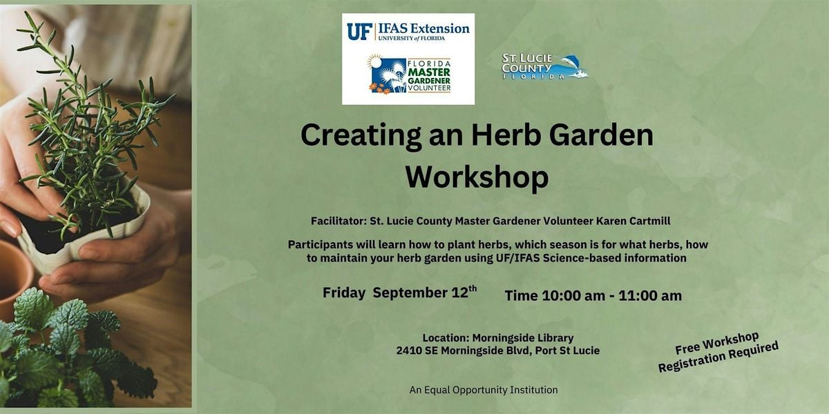 Creating an Herb Garden Workshop, 12 September | Event in Port St. Lucie | AllEvents