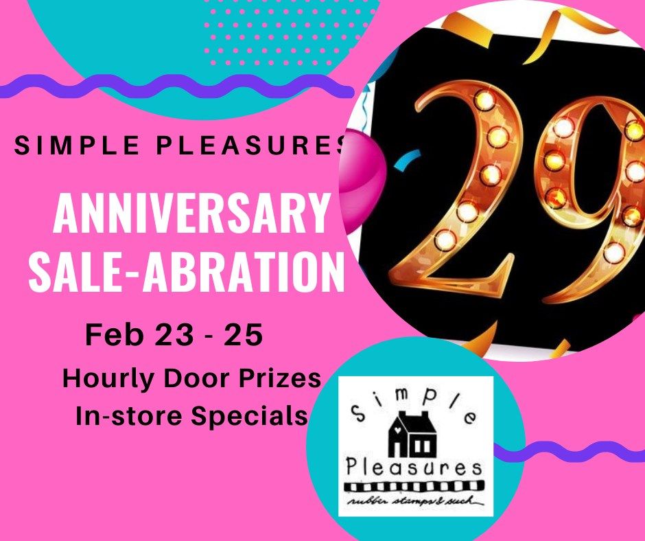 29 Year Anniversary Celebration and Sale, Simple Pleasures Rubber