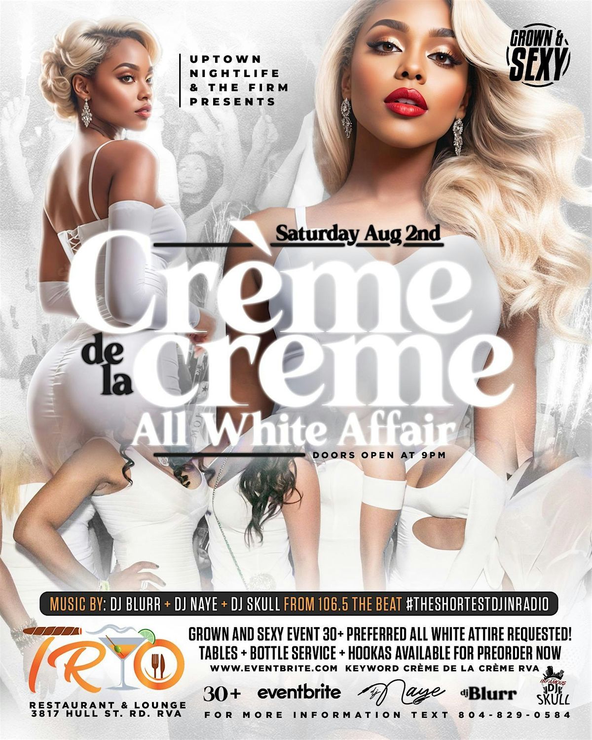 Crème de la Crème * ALL WHITE AFFAIR * Trio Lounge, 2 August | Event in Richmond | AllEvents