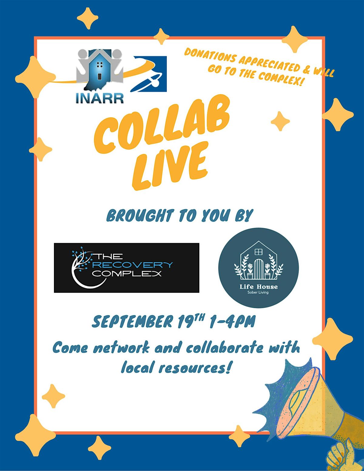INARR Collab Live! Hosted by The Recovery Complex & Life House, 19 September | Event in Clarksville | AllEvents