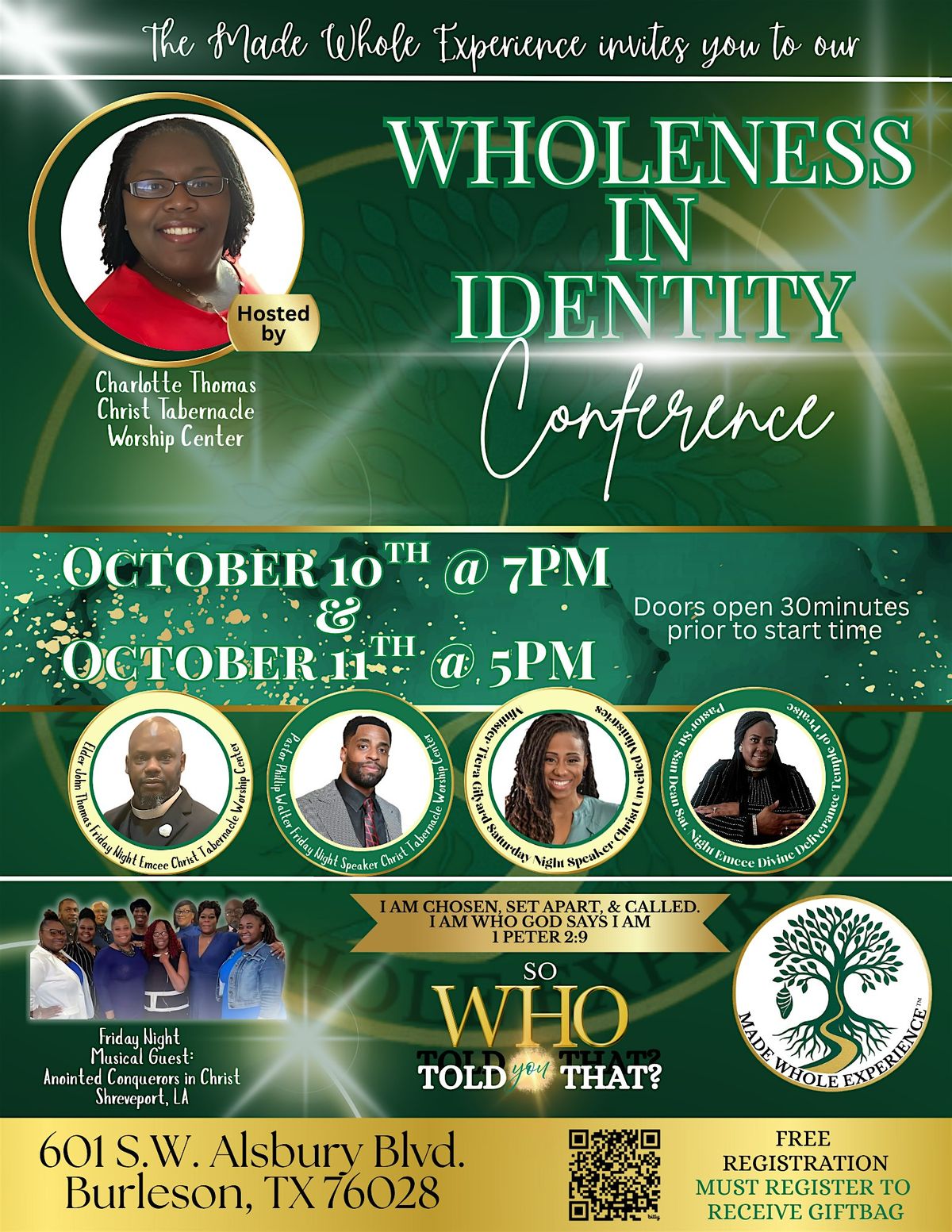 2- Day - The Made Whole Experience - Wholeness in Identity, 10 October | Event in Burleson | AllEvents