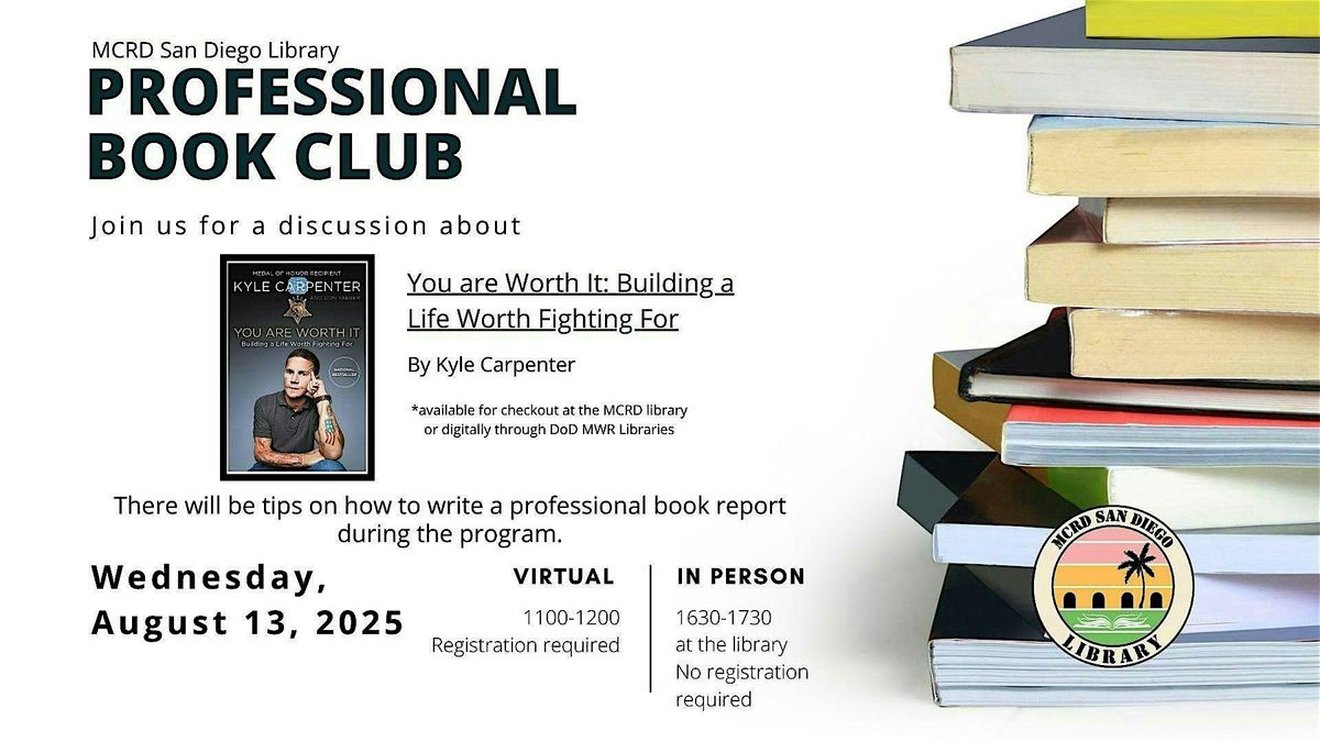 MCRD San Diego Library Professional Book Club, 13 August | Event in San Diego | AllEvents