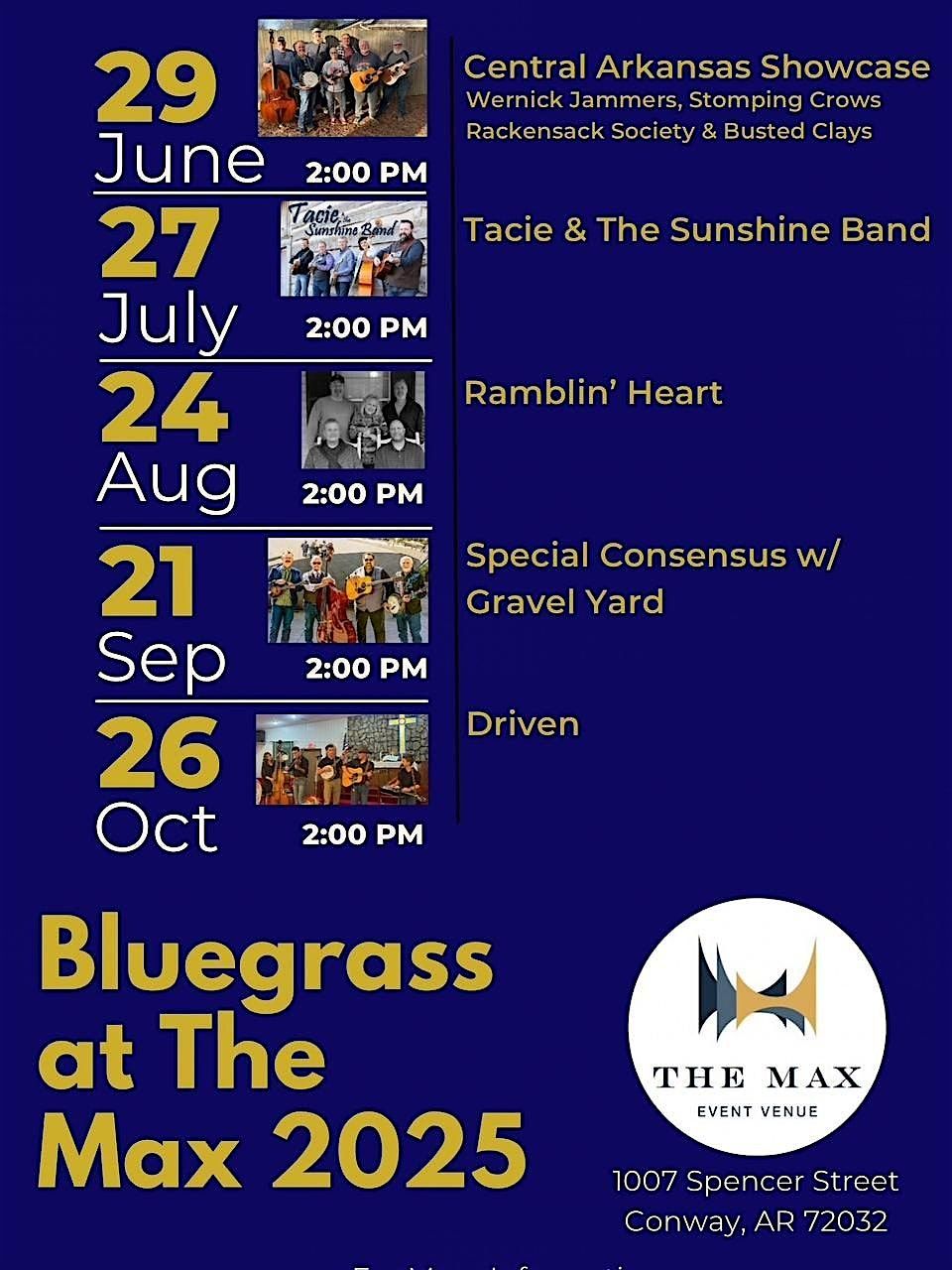 Bluegrass at The Max: Tacie & The Sunshine Band, 27 July | Event in Conway | AllEvents