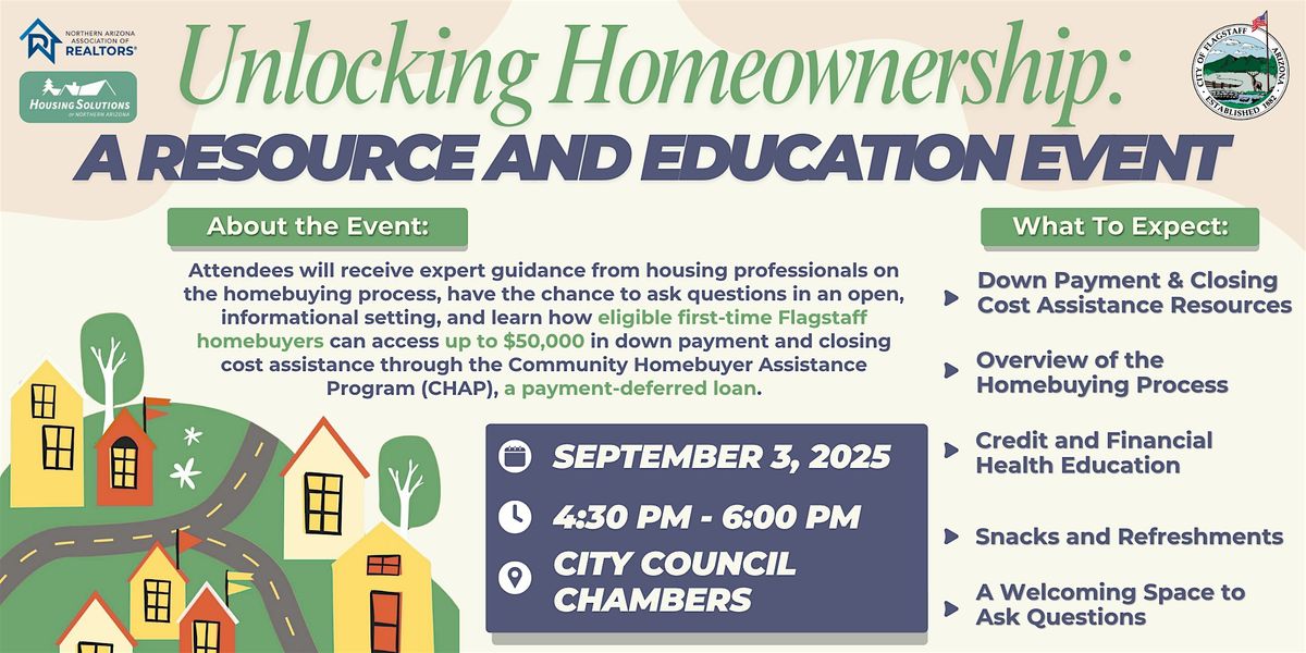 Unlocking Homeownership: A Resource and Education Event [HYBRID], 3 September | Event in Flagstaff | AllEvents