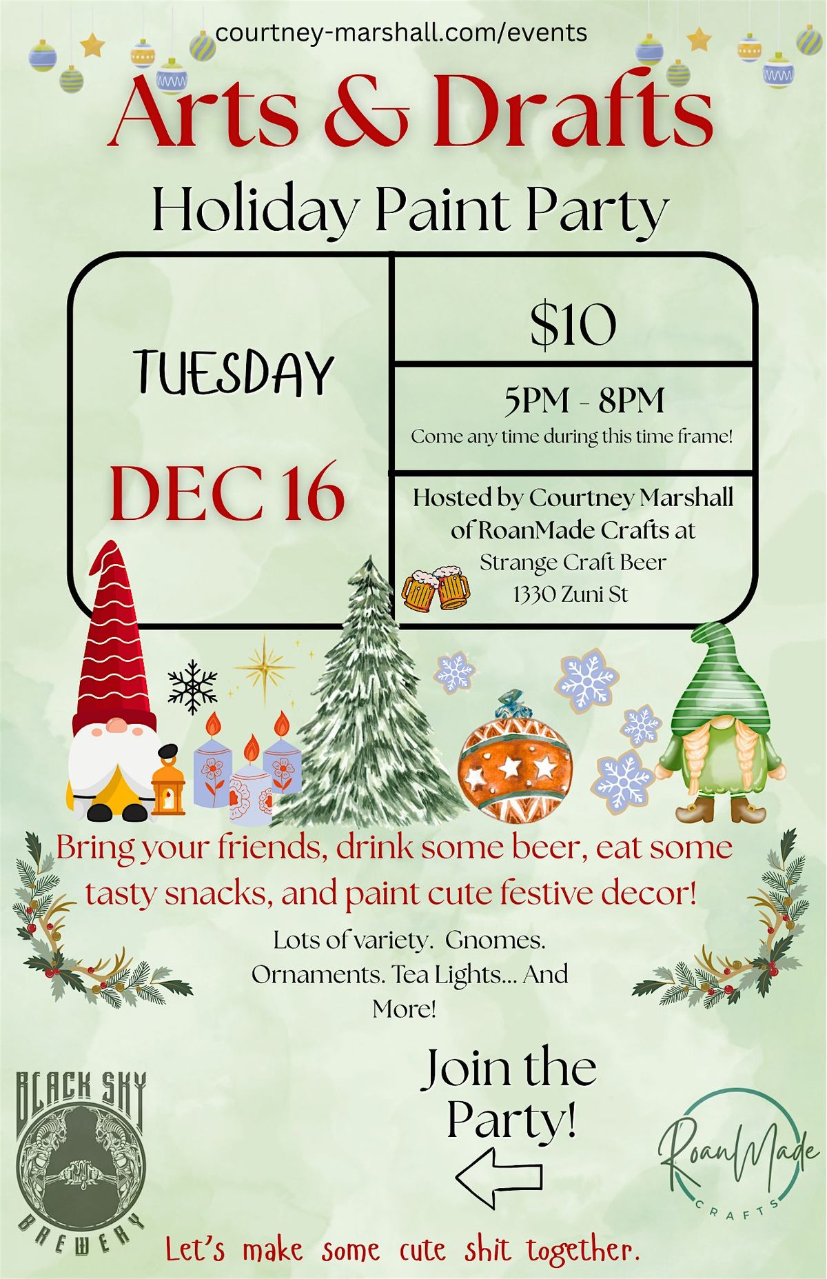 Arts&Drafts - Holiday Paint Party @ Strange Craft Beer Company, 16 December | Event in Denver | AllEvents