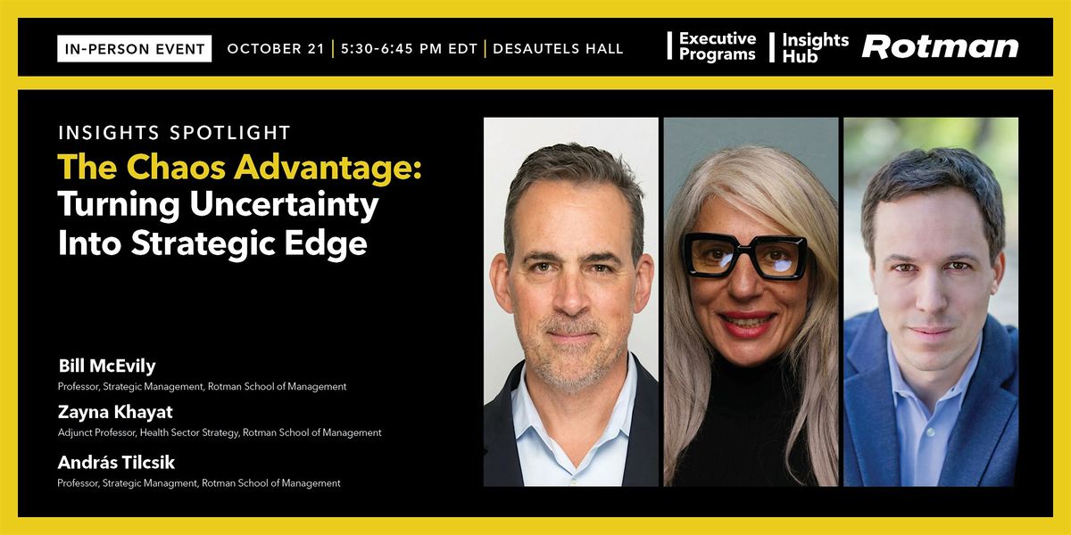 The Chaos Advantage: Turning Uncertainty Into Strategic Edge, 21 October | Event in Toronto | AllEvents