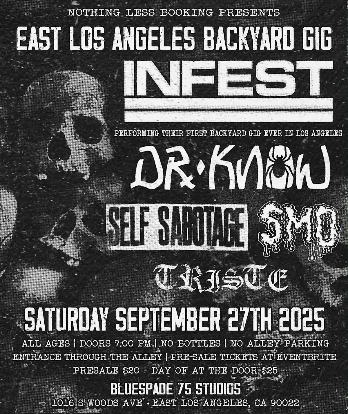 INFEST - EAST L.A. BACKYARD GIG @ BLUESPADE 75 STUDIO, 27 September | Event in East Los Angeles | AllEvents