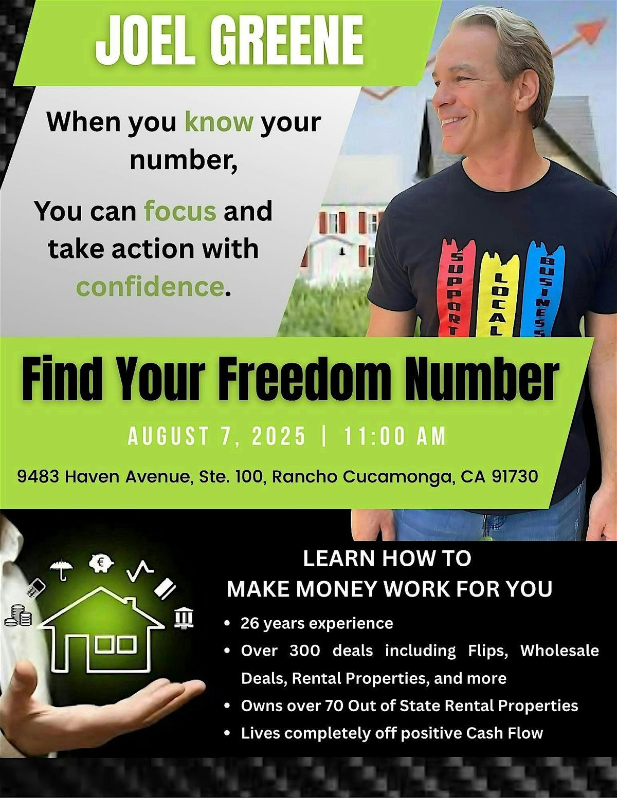 FIND YOUR FREEDOM NUMBER w/ JOEL GRENE, 7 August | Event in Rancho Cucamonga | AllEvents