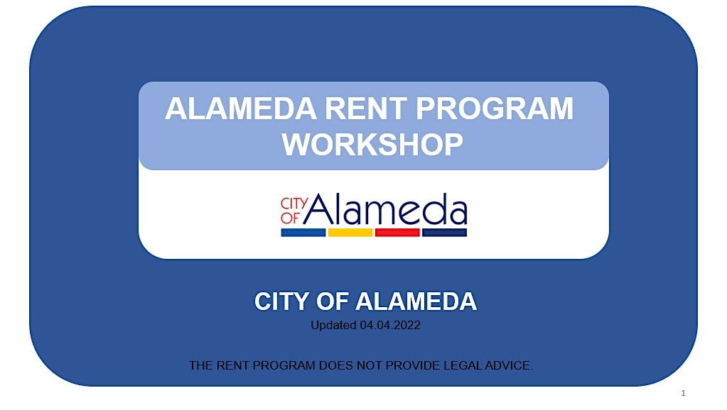 Alameda Rent Program Informational Workshop, 7 August | Event in Alameda | AllEvents