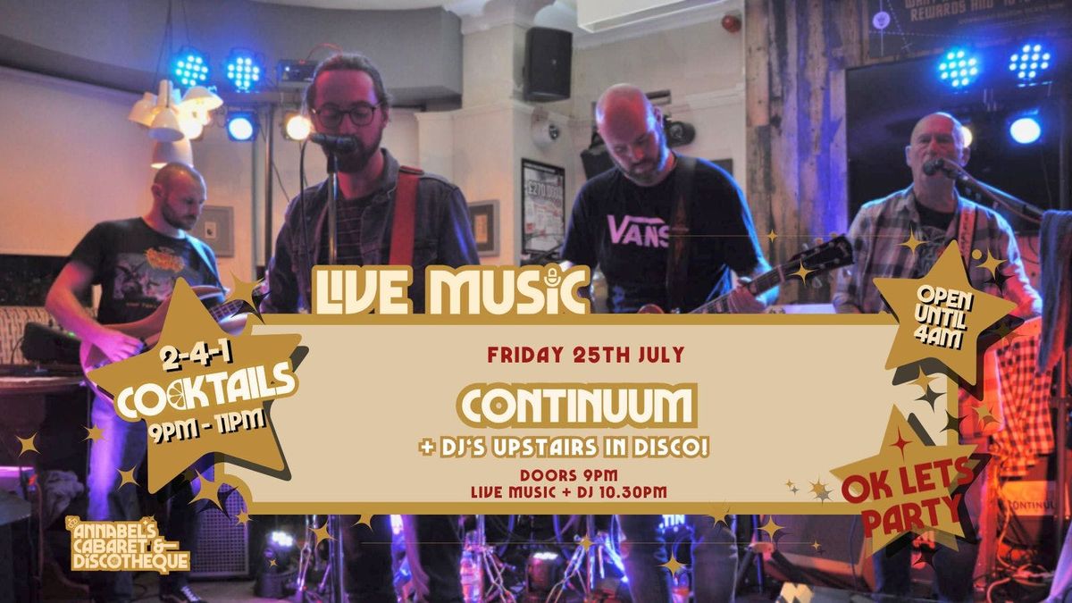 Live Music: CONTINUUM // Annabel’s Cabaret &amp; Discotheque, 25 July | Event in Plymouth | AllEvents