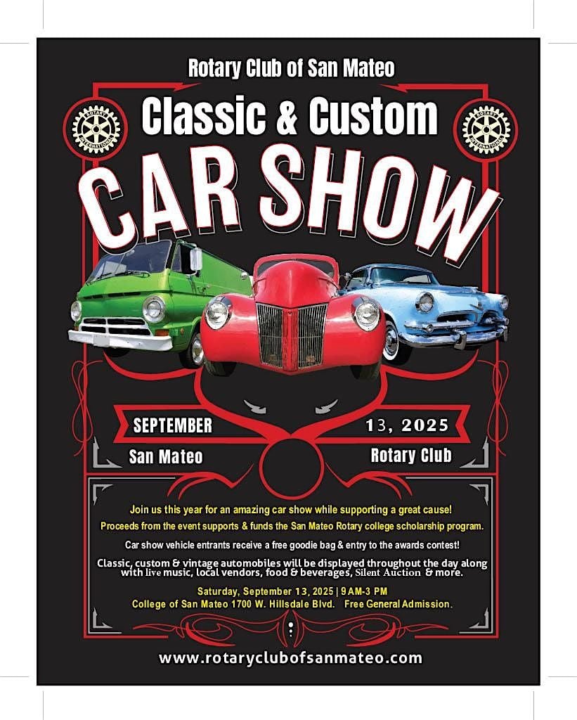 Classic and Custom Car Show, 13 September | Event in San Mateo | AllEvents