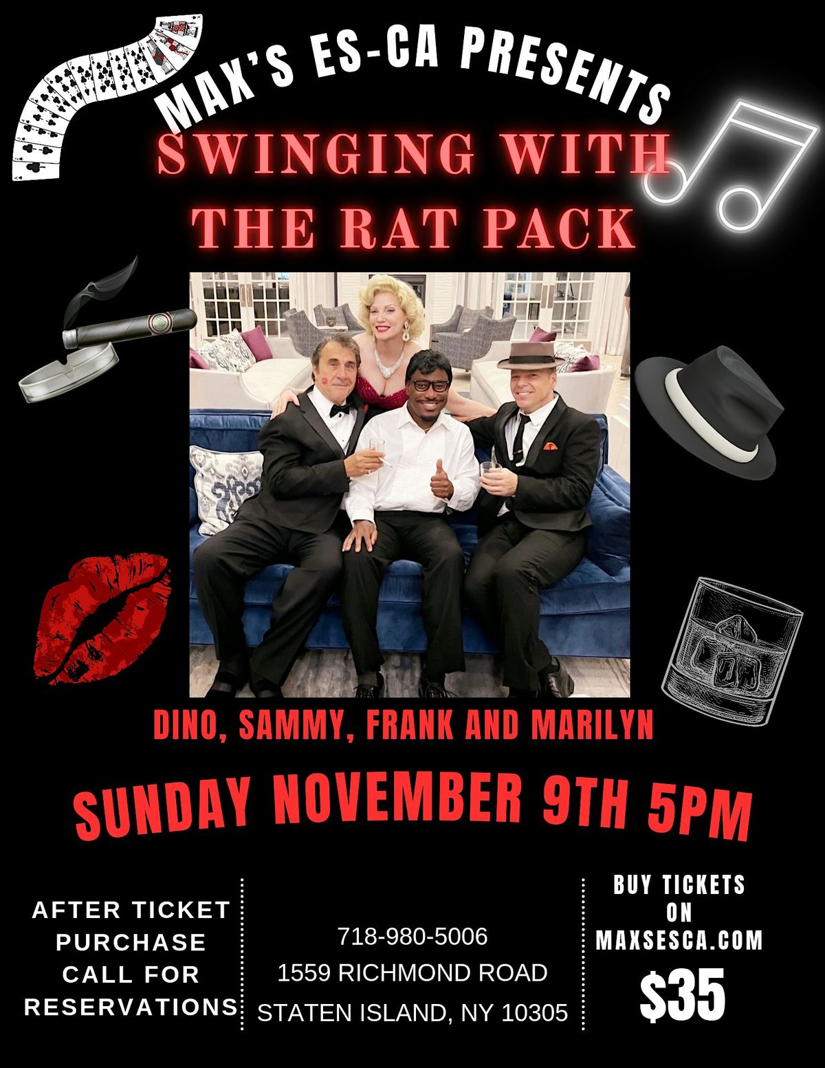 SWINGING WITH THE RAT PACK, 9 November | Event in Staten Island | AllEvents