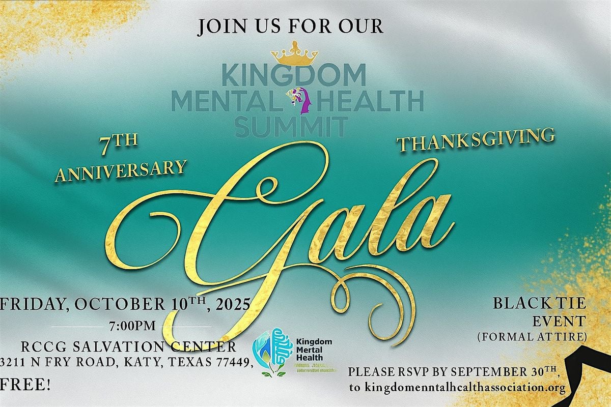 Kingdom Mental Health 7th Anniversary & Thanksgiving Gala, 10 October | Event in Katy | AllEvents
