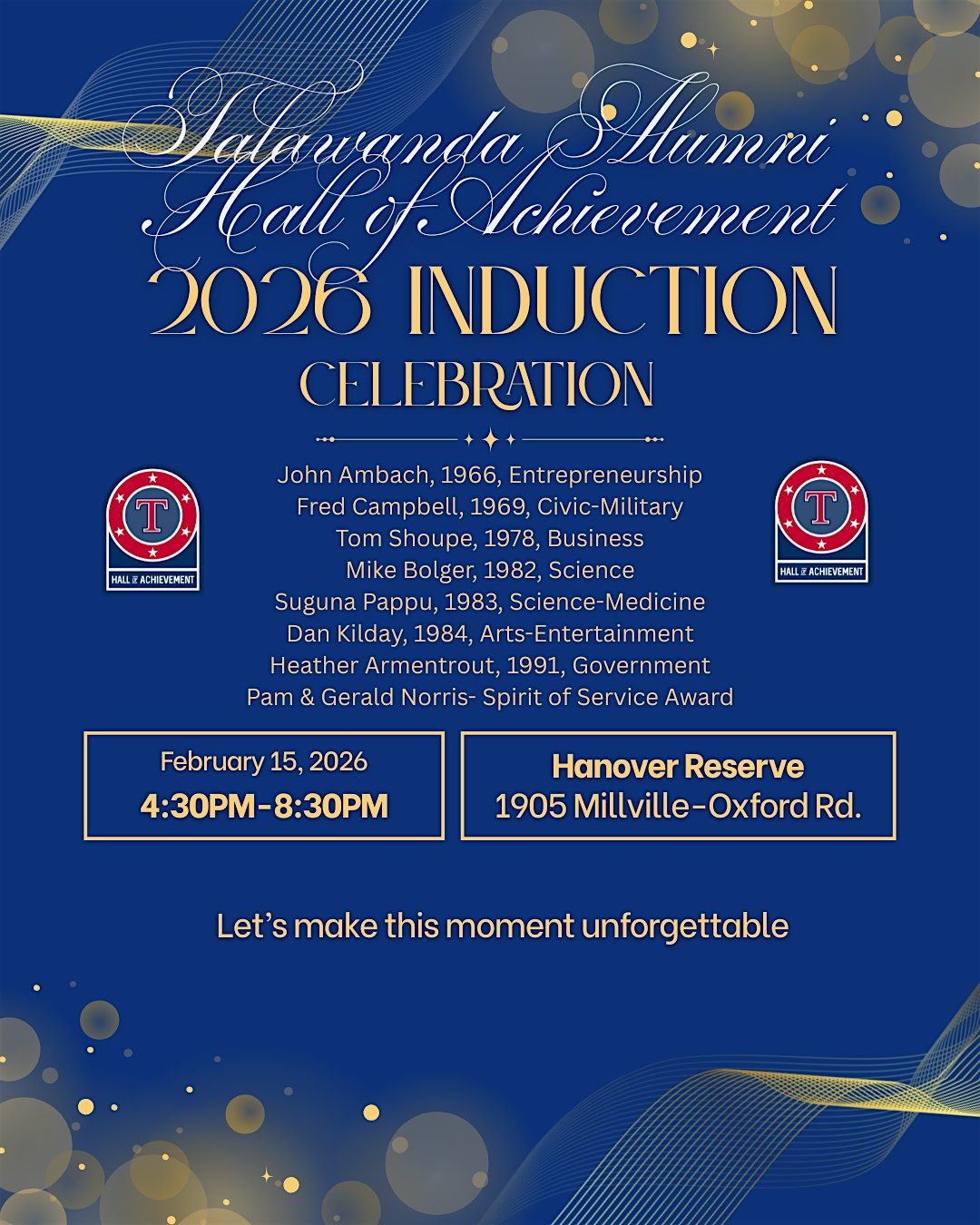 Talawanda Alumni  Hall of Achievement Recognition Ceremony, 15 February | Event in Hamilton | AllEvents