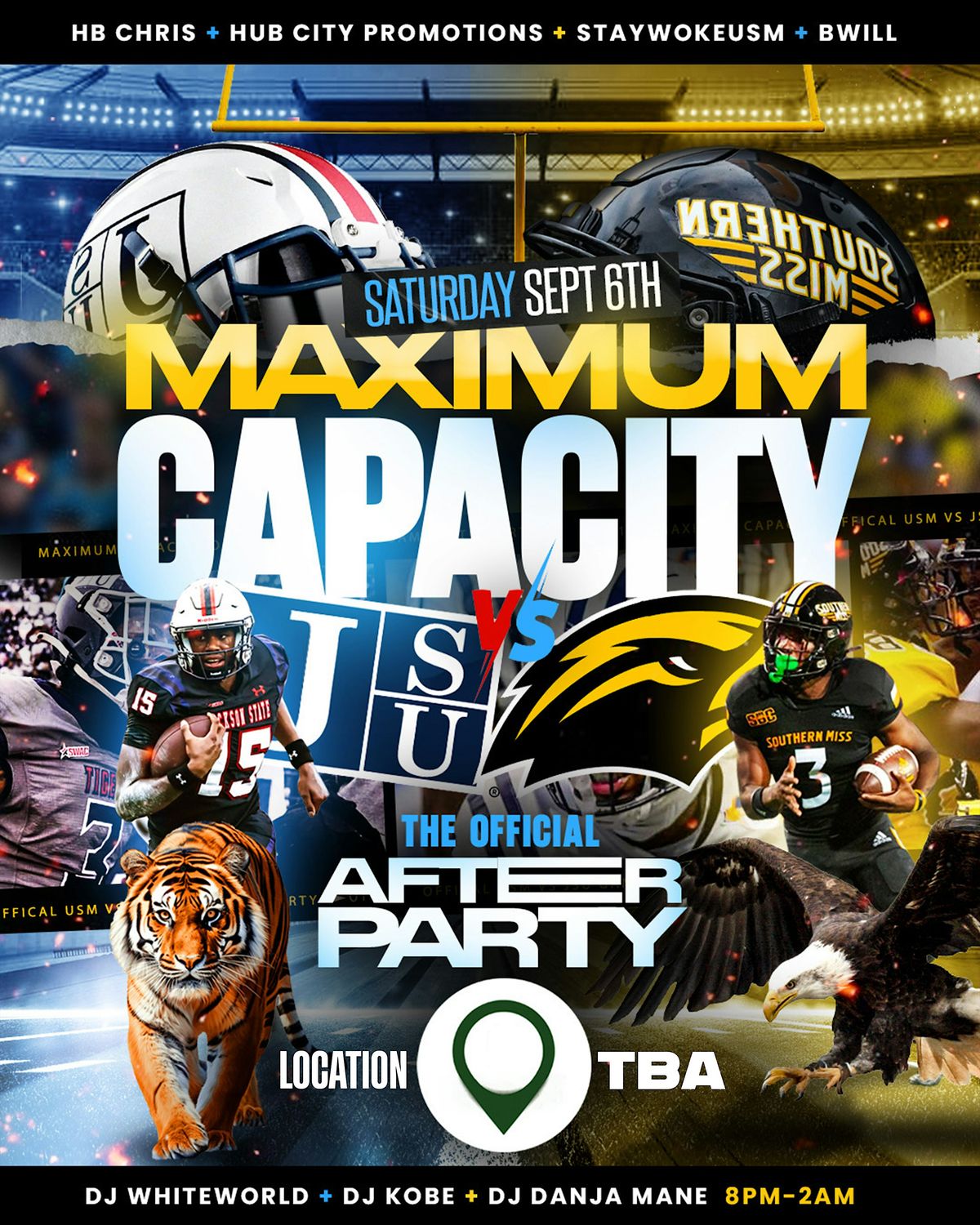 MAXIMUM CAPACITY, USM VS JSU OFFICIAL AFTER PARTY, 6 September | Event in Hattiesburg | AllEvents