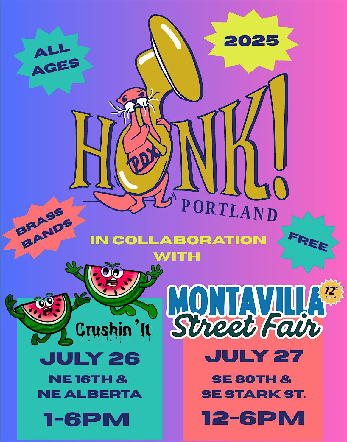 HONK! PDX 2025 - Day 1 of 2, 26 July | Event in Portland | AllEvents