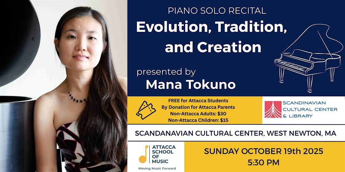 Evolution, Tradition and Creation: Piano Solo Recital with Mana Tokuno, 19 October | Event in Newton | AllEvents