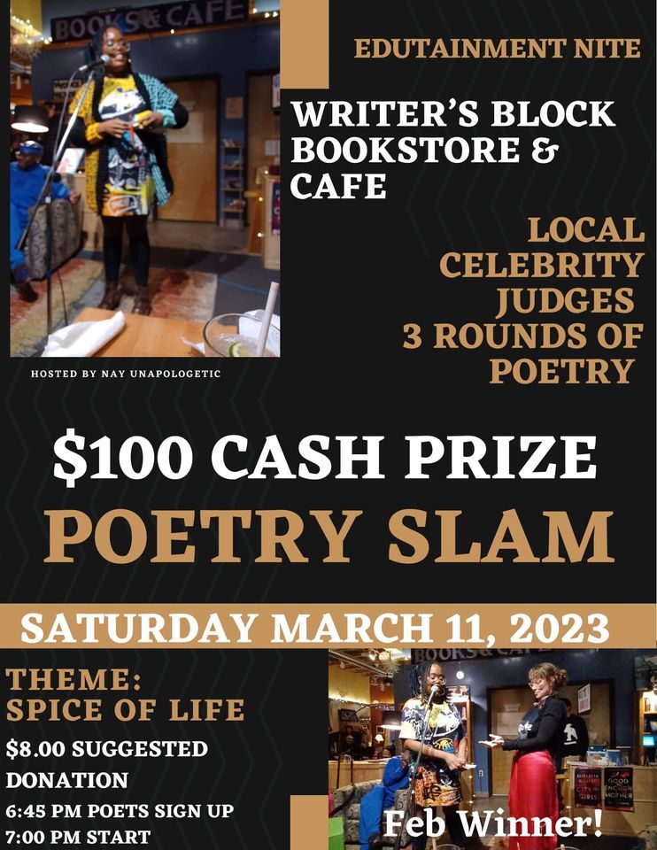 Edutainment Nite 100 Cash Prize Poetry Slam, The Writer's Block