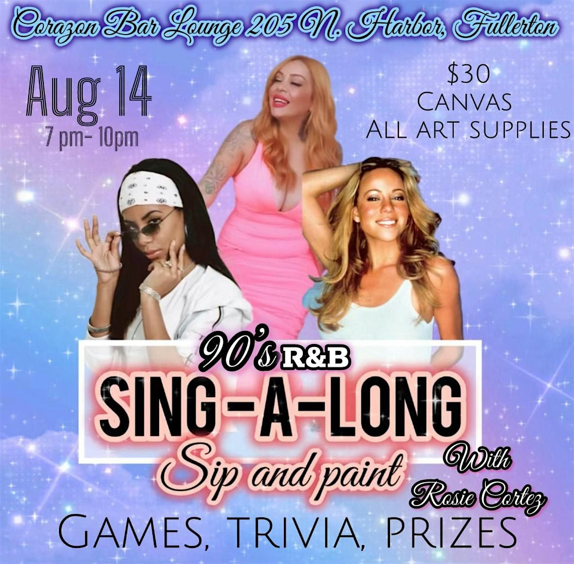 90'S R&B Sip and Paint Sing Along, 14 August | Event in Fullerton | AllEvents