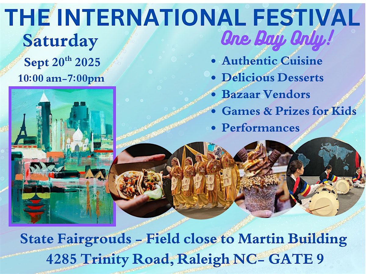 The International Festival ✈️- One Day - FREE Admission, 20 September | Event in Raleigh | AllEvents