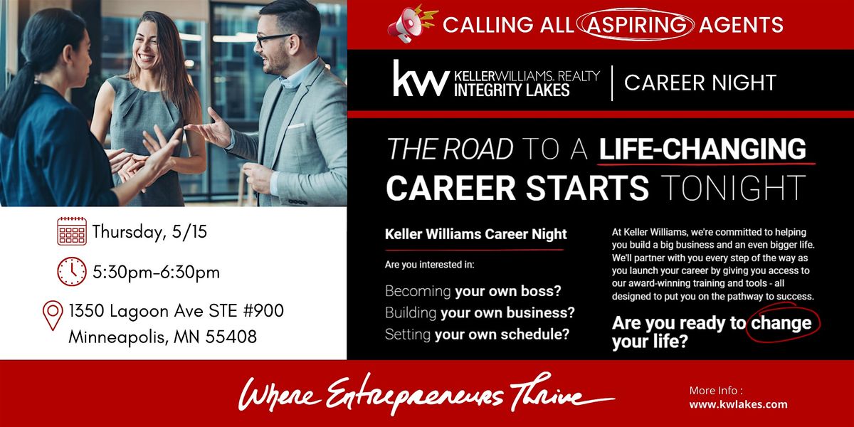 KW Lakes Career Night, 15 May | Event in Minneapolis | AllEvents