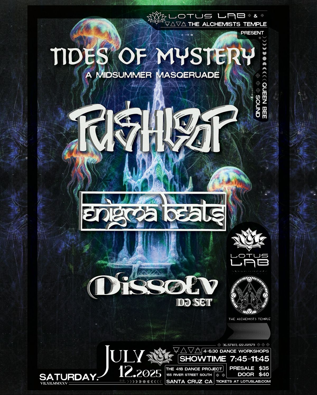 Tides of Mystery with Pushloop, Enigma Beats and Dissolv, 12 July | Event in Santa Cruz | AllEvents
