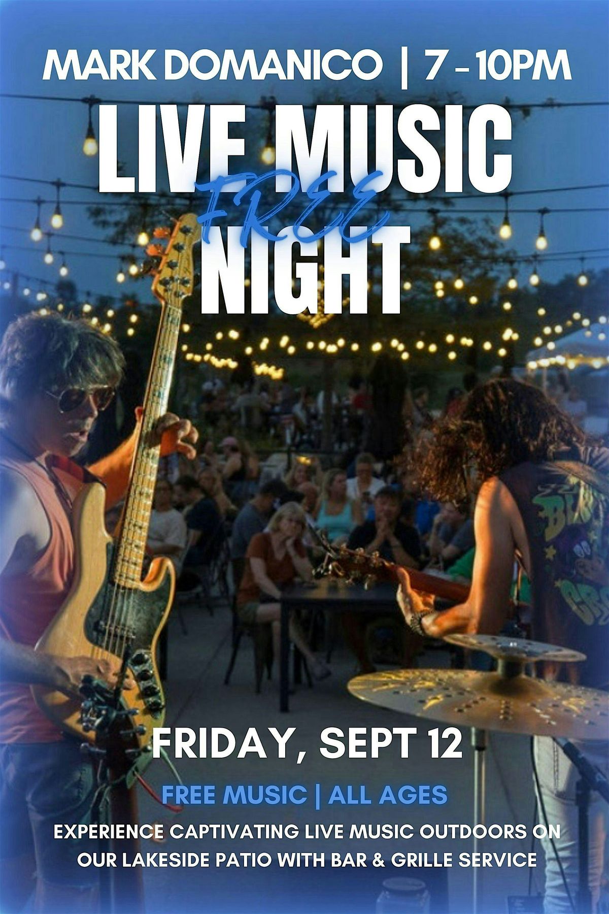 FREE Live Music: Mark Domanico on our Lakeside Patio w/Sunset Views!, 12 September | Event in Crystal Lake