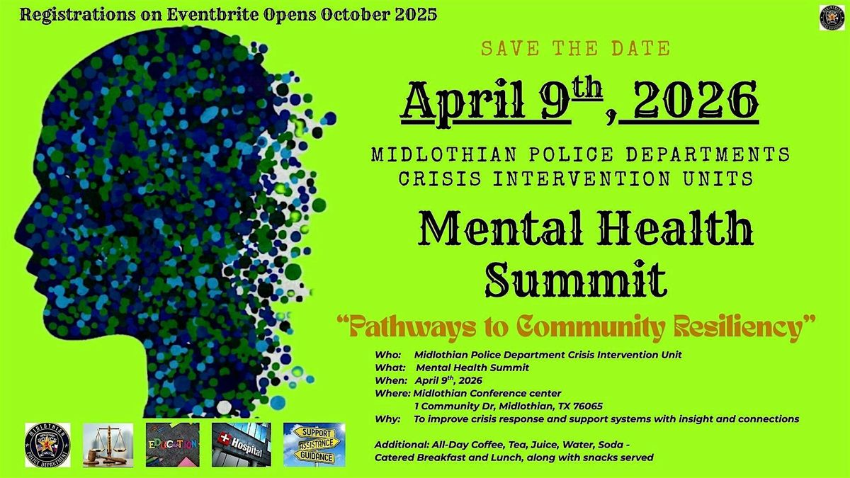 Midlothian Police Department Crisis Intervention Unit Mental Health Summit, 9 April | Event in Midlothian