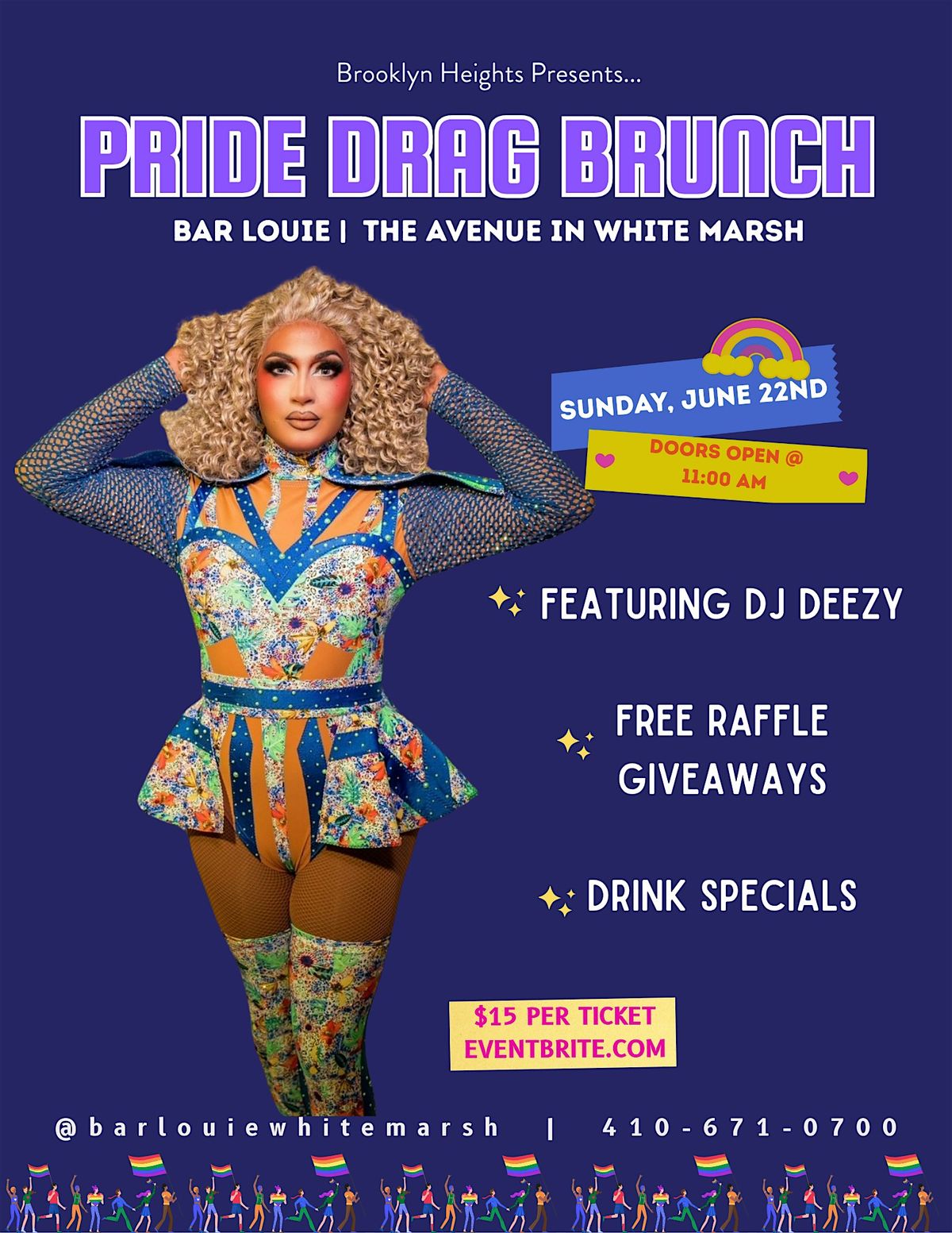 Baltimore Pride Kickoff: Drag Brunch @ Bar Louie, 22 June | Event in White Marsh | AllEvents